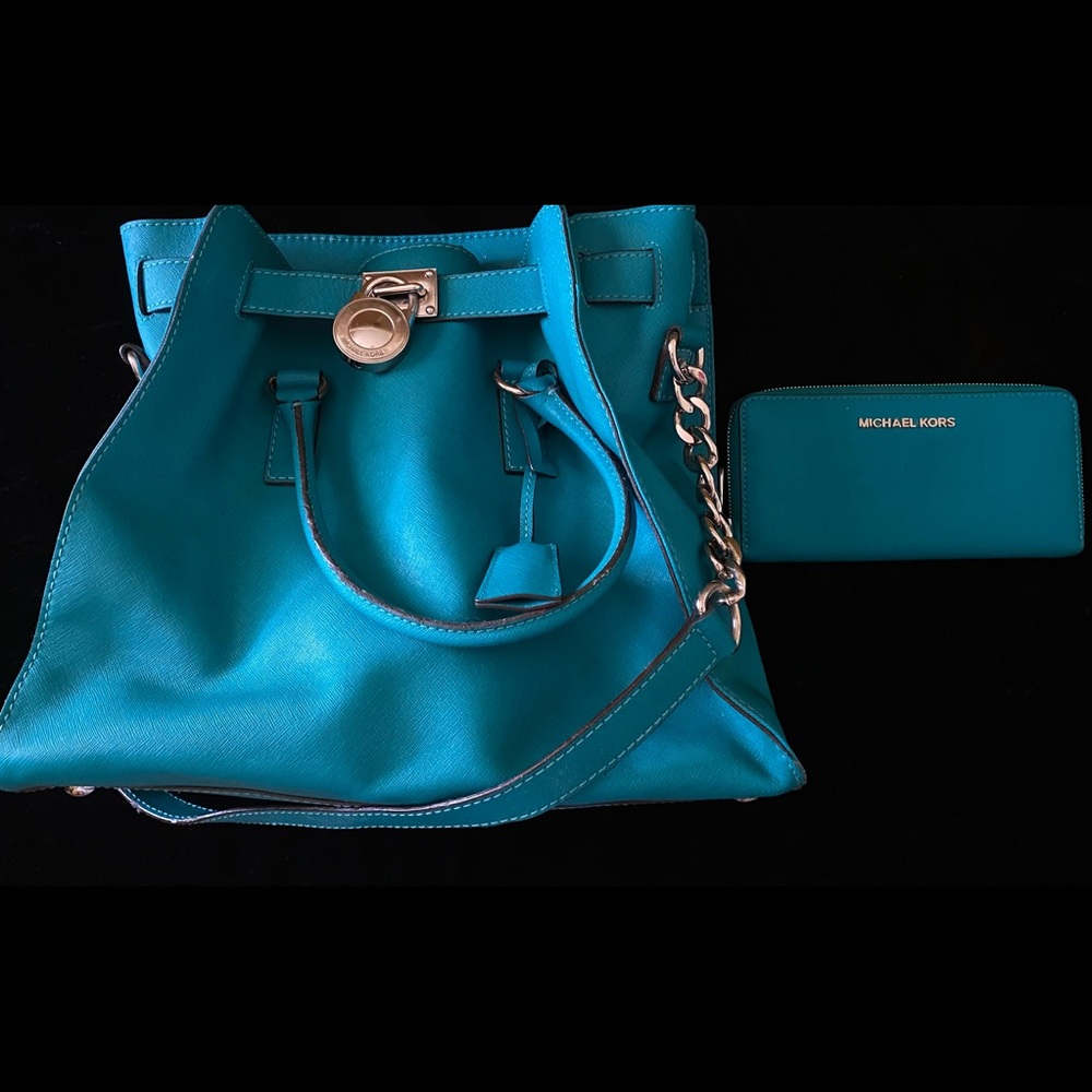 Michael Kors Saffiano leather tote and wallet.
